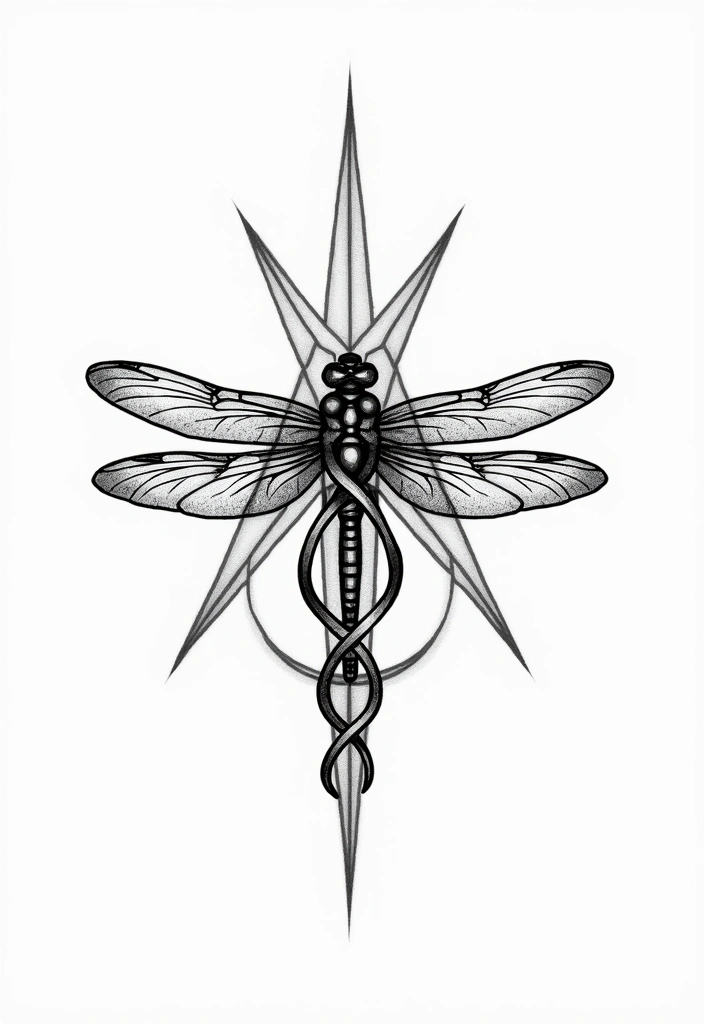 30 Infinity Dragonfly Tattoo Designs with Meaning - 8. Geometric Infinity Dragonfly