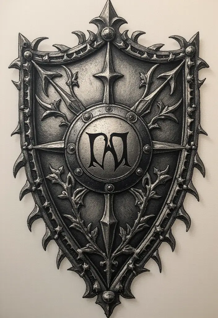 30 LDRSHIP Tattoo Ideas Inspired by Military Values - 8. The Shield