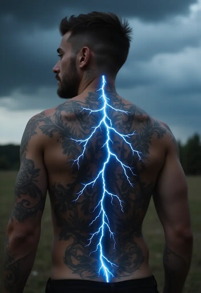 30 Lightning Tattoos for Men That Electrify Style - 8. Lightning in a Lightning Storm