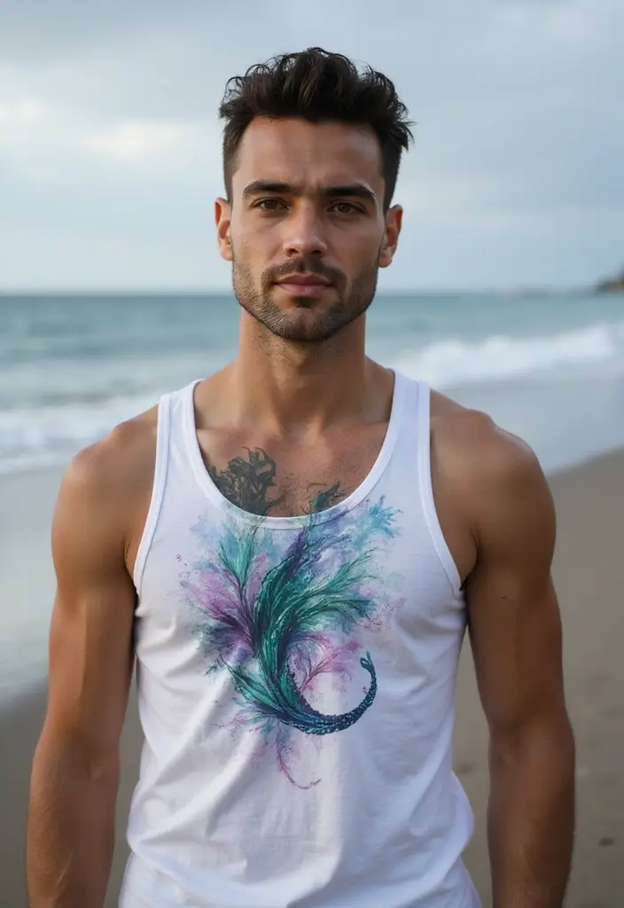 30 Creative Mermaid Tattoos for Men with Ocean Spirit - 8. Abstract Mermaid Design
