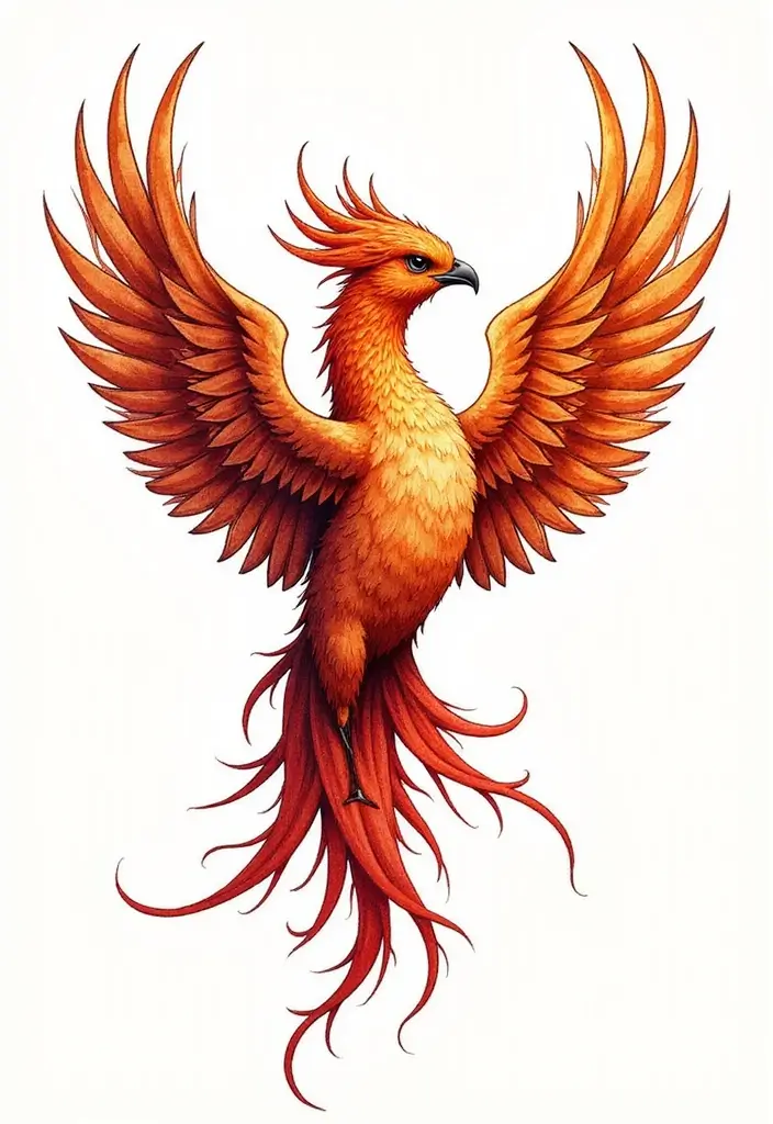 30 Phoenix Reborn Tattoo Designs with Deep Meanings - 8. Heart-Shaped Phoenix