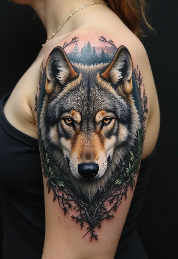 30 Shoulder and Back Tattoos for Guys with Masculine Energy - 8. The Wolf Pack