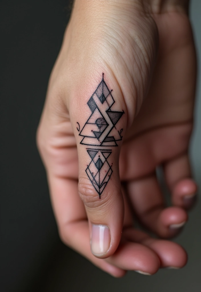 30 Small Tattoo Placements That Make a Big Statement - 8. Geometric Shapes on the Finger