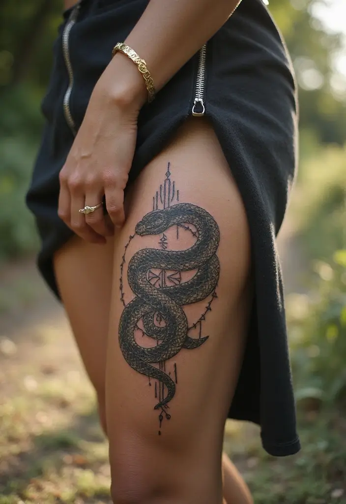 30 Snake Body Tattoo Designs That Look Striking - 8. Snake with Mandala