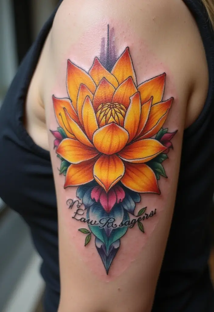 30 Strength Lotus Flower Tattoo Meaning and Designs - 8. New Beginnings: Embracing the Future