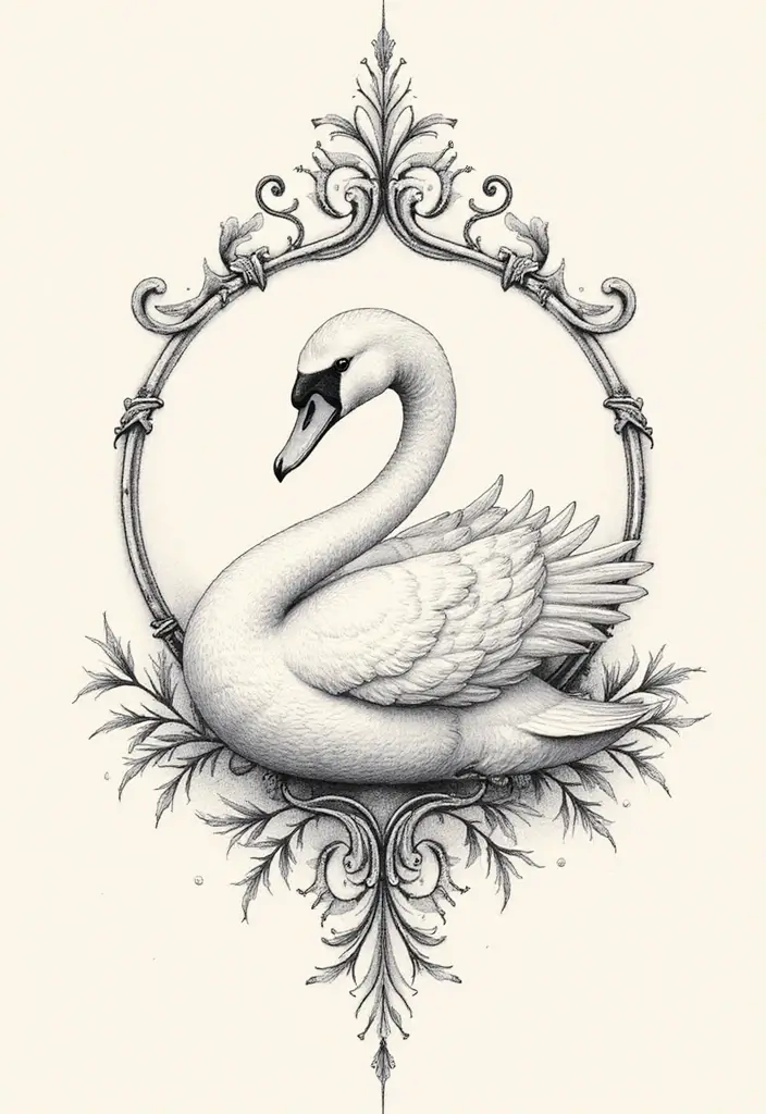 30 Graceful Swan Tattoo Ideas for a Timeless Look - 8. Elegant Swans with Quotes