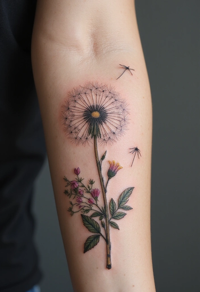 30 Symbolism of a Dandelion Tattoo with Stunning Designs - 8. Connection to Nature