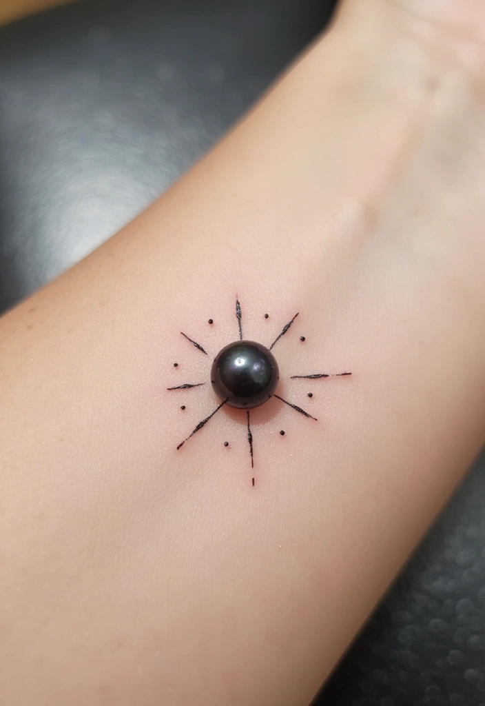 30 Tattoo Black Pearl Ideas to Inspire Your Next Ink - 8. Minimalist Black Pearl