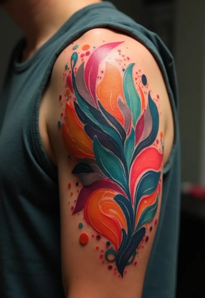 30 Upper Arm Tattoo Ideas for Bold Placement Choices - 8. Abstract Art
