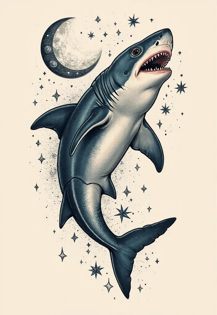 30 Tattoo Shark Meaning and Design Inspirations - 8. The Wisdom of the Ocean