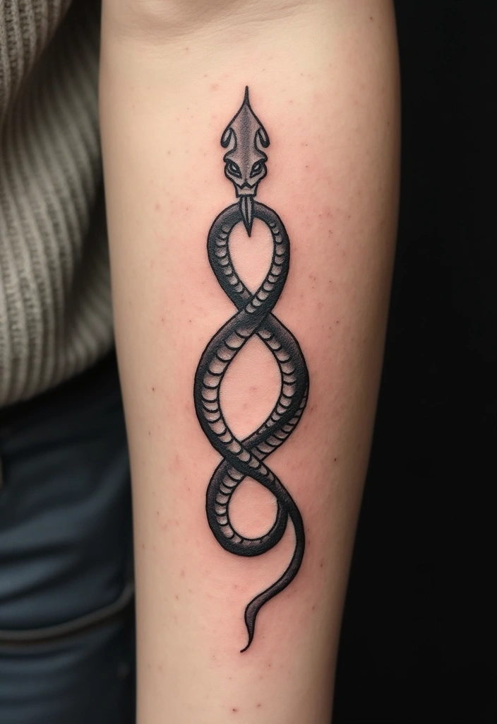 30 Viking Snake Tattoo Designs with Norse Symbolism - 8. Serpent and the Cycle of Life