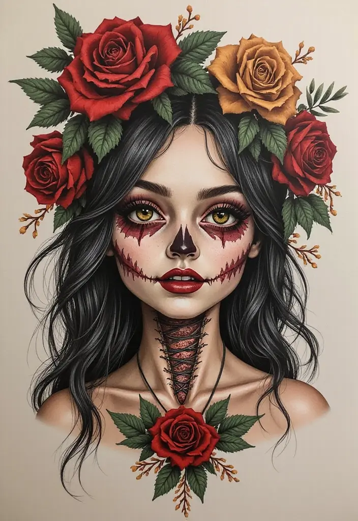 30 Voodoo Doll Tattoos with Dark and Mysterious Designs - 8. Voodoo Doll Portraits