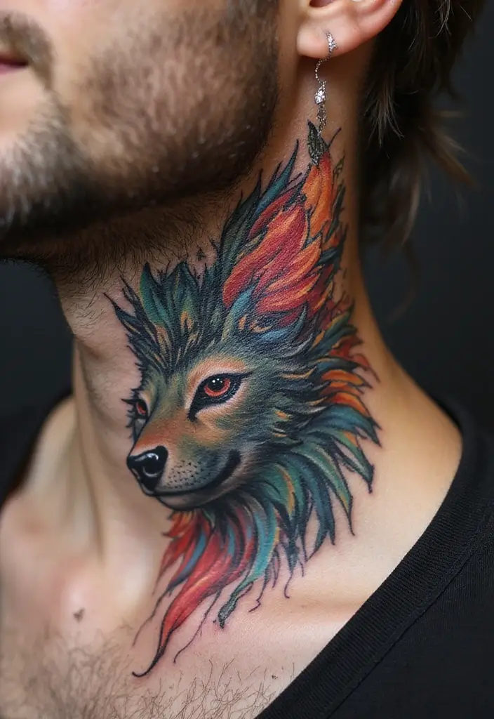 30 Women's Throat Tattoos That Are Edgy and Elegant - 8. Animal Portraits