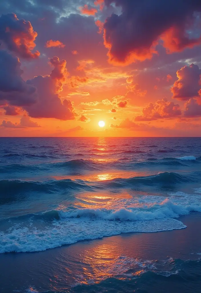 30 Beach Tattoos for Guys with Laid-Back and Cool Vibes - 9. Sunset Over the Ocean