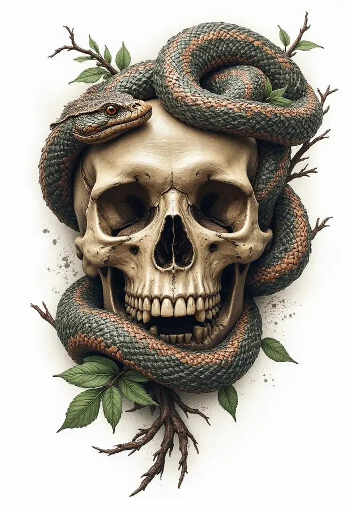 30 Dark Gothic Tattoos with Mysterious and Edgy Aesthetics - 9. The Serpent’s Kiss