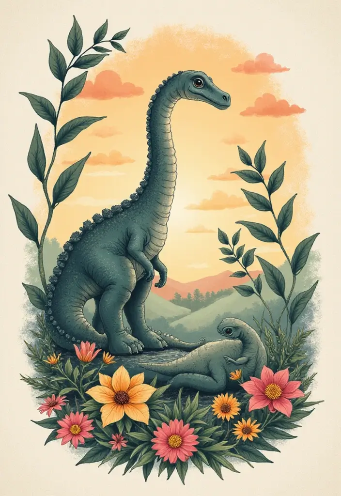 30 Dino Tattoo Meaning and Creative Design Ideas - 9. Diplodocus: The Peaceful Giant