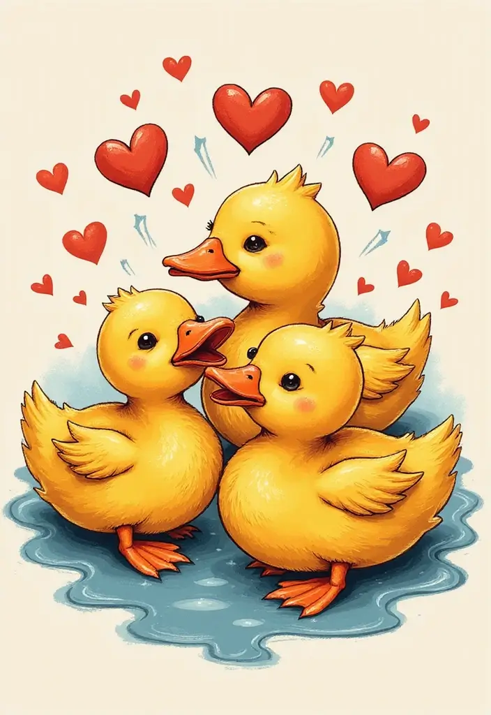 30 Duck Tattoo Meaning and Creative Designs - 9. Joyful Friendship