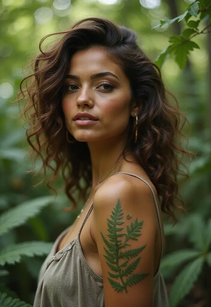 30 Creative Hair Tattoos for Ladies That Stand Out - 9. Ethereal Ferns