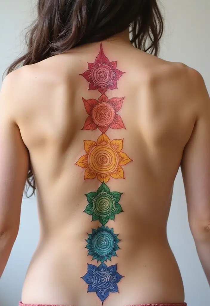 30 Karma Tattoo Meaning and Stunning Design Ideas - 9. Chakra Symbols