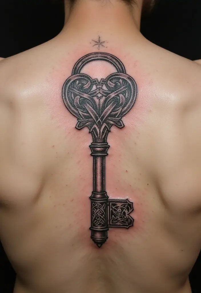 30 Key Lock Tattoo Ideas Symbolizing Love and Mystery - 9. Celtic Key Lock