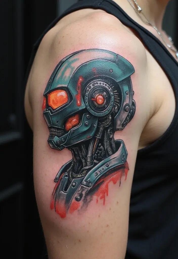 30 Futuristic Mech Tattoo Inspirations for Sci-Fi Fans - 9. Futuristic Robot Tattoo