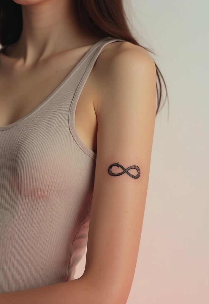 30 Minimalist Small Snake Tattoo Inspirations for Nature Lovers - 9. The Infinity Snake