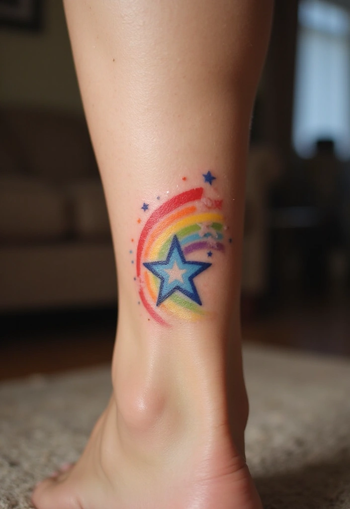 30 Rainbow Tattoo Ideas Full of Color and Meaning - 9. Rainbow Star Tattoo