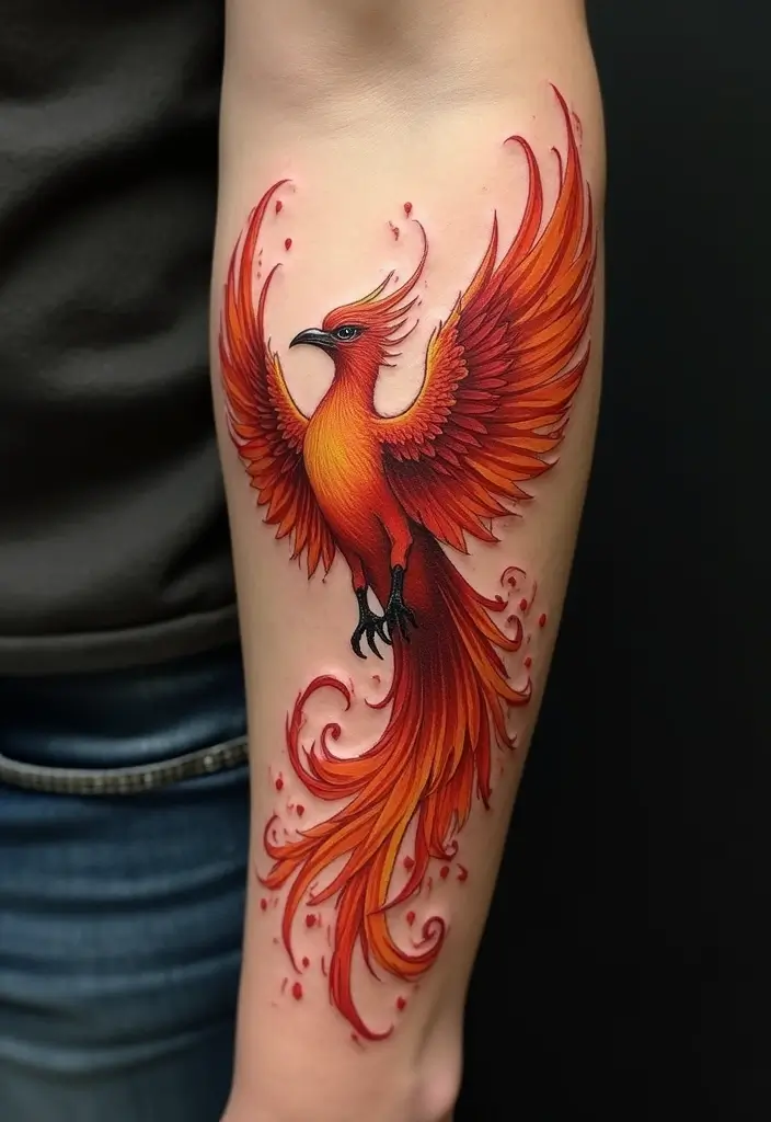 30 Rise of the Phoenix Tattoos That Symbolize Rebirth - 9. Realistic Phoenix Tattoo