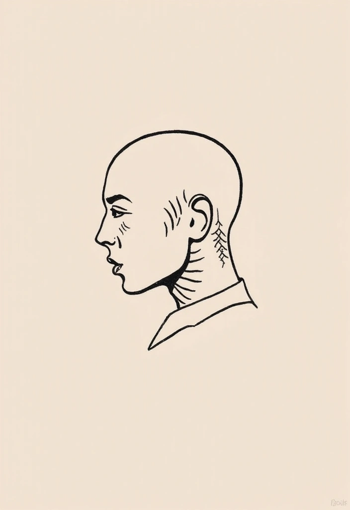 30 Bold Tattoo Head Designs That Stand Out - 9. Minimalistic Designs