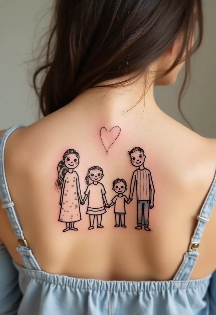 30 Unbreakable Bond Tattoo Inspirations Full of Emotion - 9. Family Portrait Tattoos