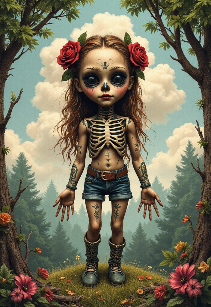 30 Voodoo Doll Tattoos with Dark and Mysterious Designs - 9. Voodoo Doll in Nature