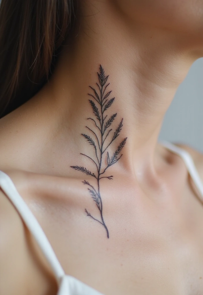30 Women's Throat Tattoos That Are Edgy and Elegant - 9. Minimalist Designs