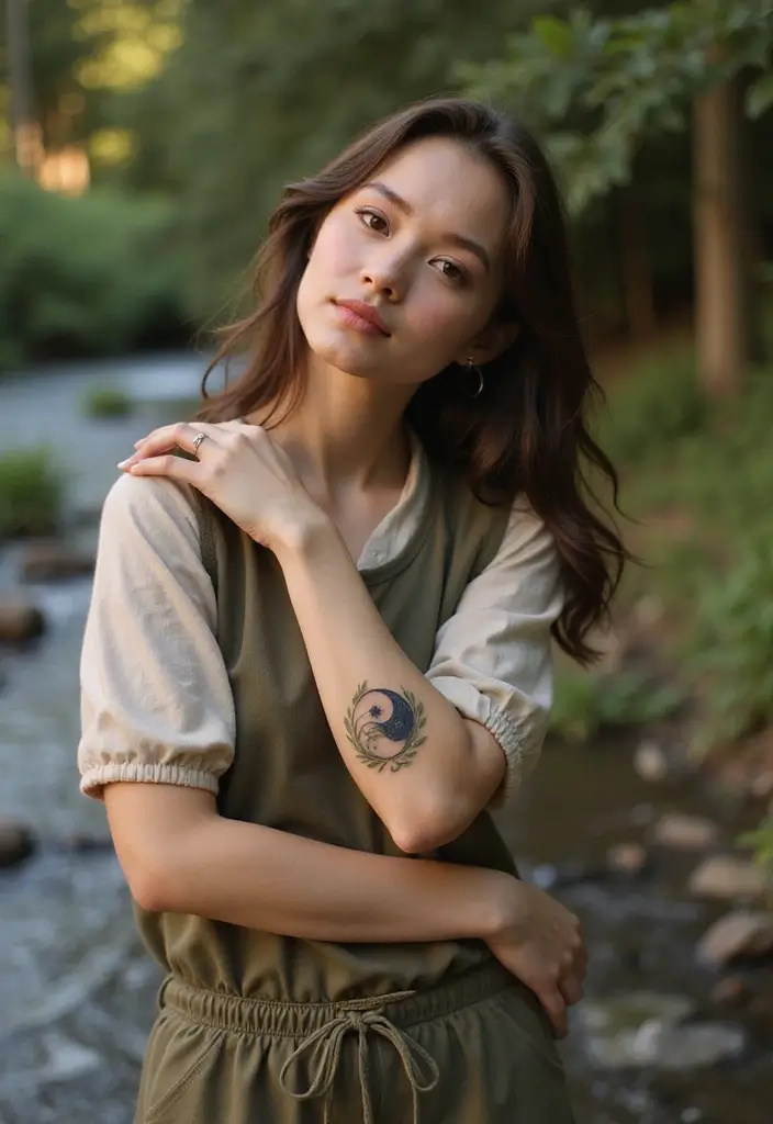 30 Yin Yang Wrist Tattoo Ideas for Balance and Harmony 9 30 Yin Yang Wrist Tattoo Ideas for Balance and Harmony - 9. Nature-Inspired Yin Yang