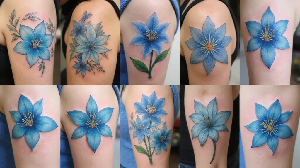 30 Blue Lily Tattoo Designs That Look Elegant