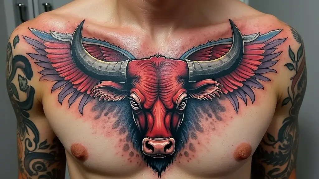 30 Bull Tattoo Chest Ideas Full of Strength