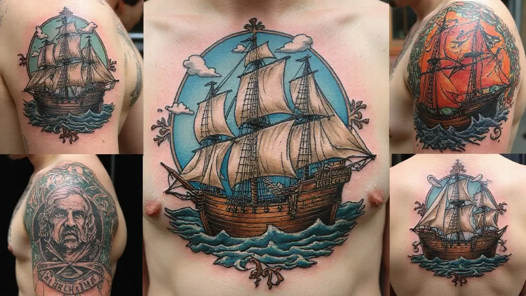 30 Pirate Ship Tattoo Designs for Ocean Lovers
