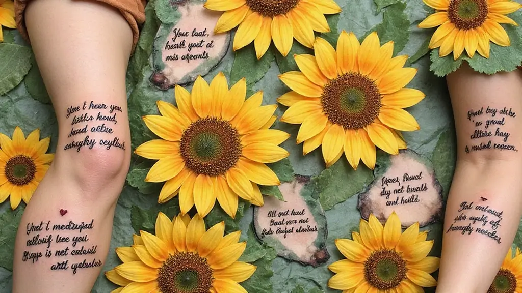 30 Sunflower and Quote Tattoo Ideas Full of Positivity