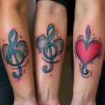 30 Treble Clef and Bass Clef Heart Tattoo Ideas for Music Lovers