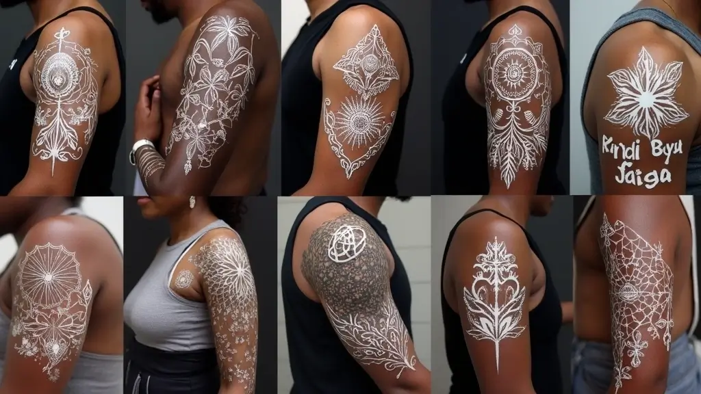 30 White Ink Tattoo Ideas on Dark Skin That Stand Out