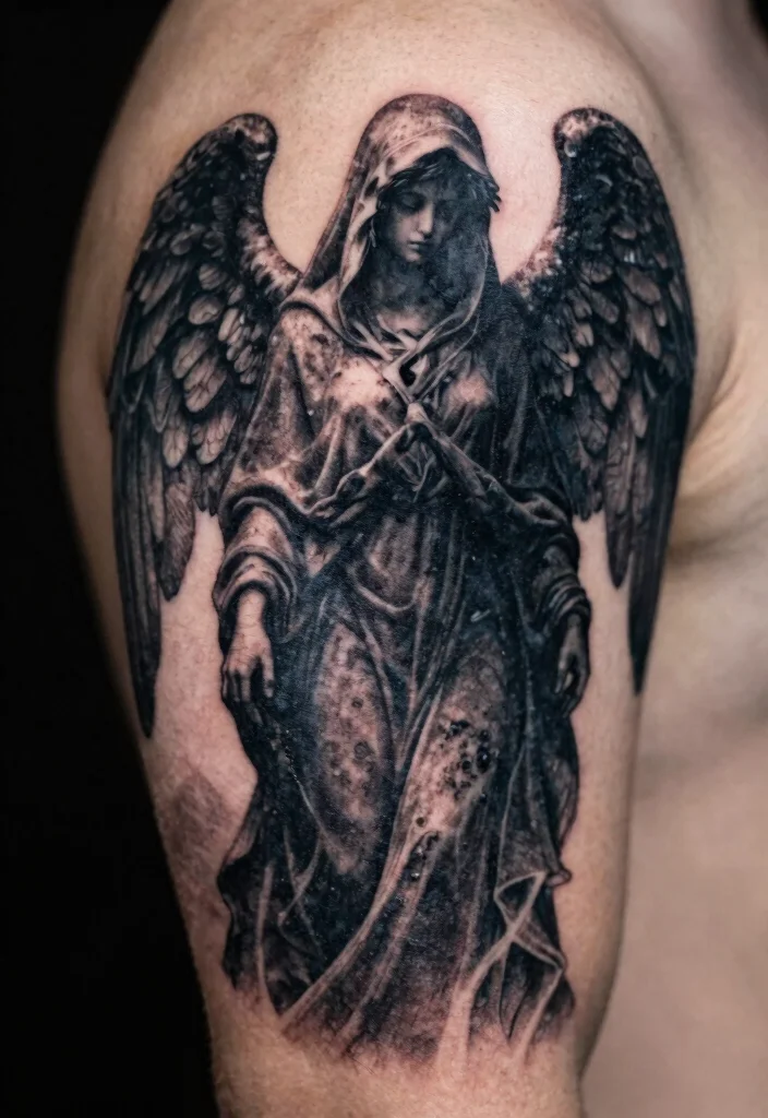 10 Always an Angel Never a God Tattoo Ideas With Dark Meaning 104 10 Always an Angel Never a God Tattoo Ideas With Dark Meaning 10. The Angel of Shadows 0