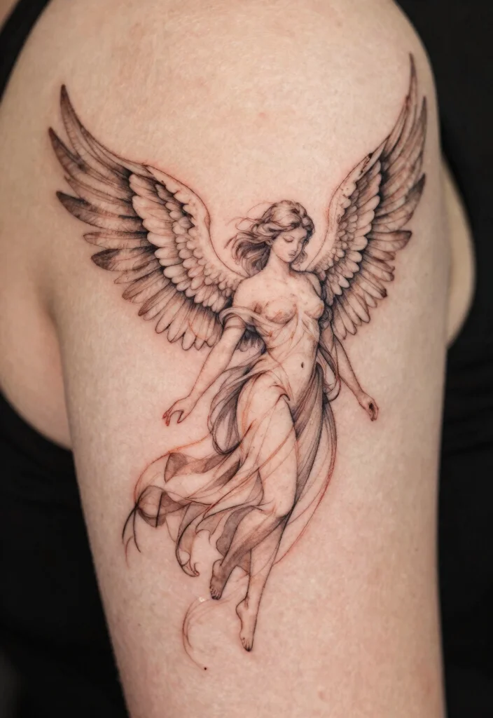 10 Always an Angel Never a God Tattoo Ideas With Dark Meaning 93 10 Always an Angel Never a God Tattoo Ideas With Dark Meaning 9. The Seraphims Embrace 0