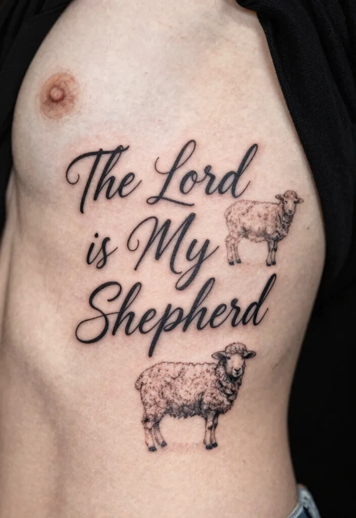 10 Bible Verse Rib Tattoo Ideas: Subtle, Personal, and Meaningful 89 10 Bible Verse Rib Tattoo Ideas Subtle Personal and Meaningful 9. The Lord is My Shepherd Psalm 231 0