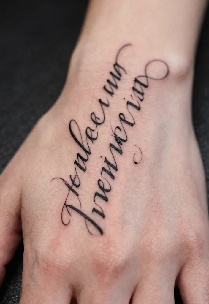 10 God Created You Different Hand Tattoo Ideas With Meaning 8. Quote or Phrase 0