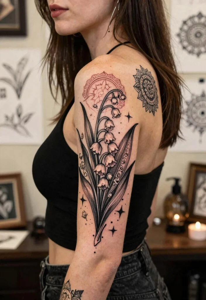 10 Lily of the Valley Back Tattoo Ideas Soft and Meaningful 80 10 Lily of the Valley Back Tattoo Ideas Soft and Meaningful 8. Symbolic Surroundings 0