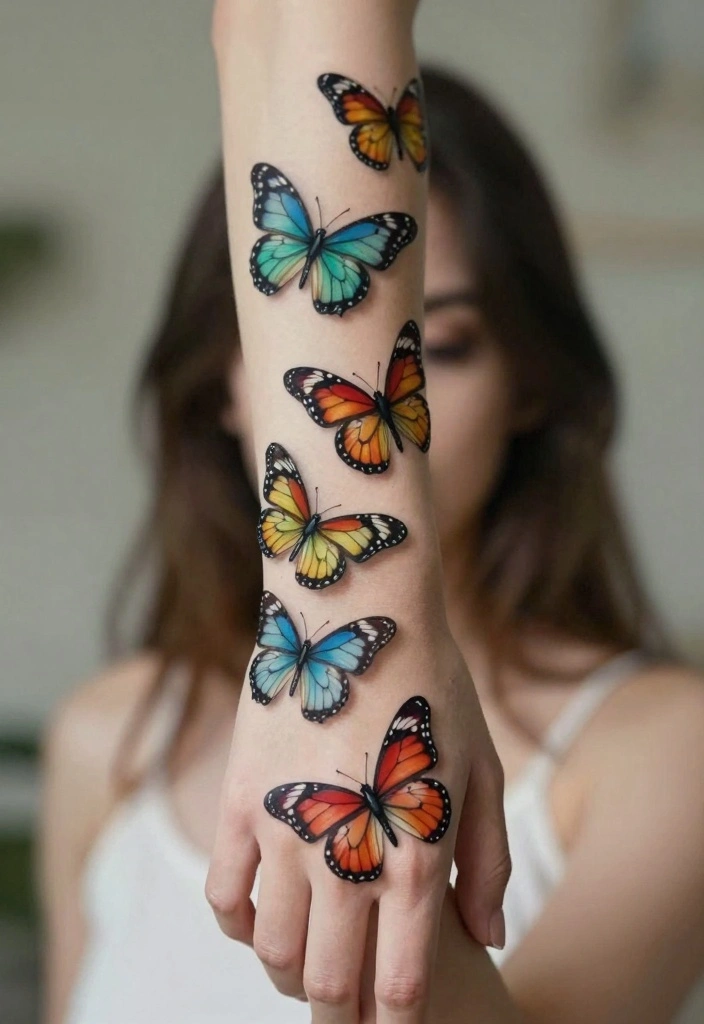 10 Small Butterfly Wrist Tattoo Ideas Delicate and Emotional 10. Multiple Butterflies 0