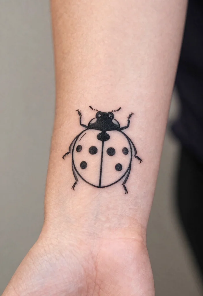 10 Small Ladybug Tattoo Ideas Simple And Charming 1 10 Small Ladybug Tattoo Ideas Simple And Charming 1. Minimalist Outline Ladybug 0