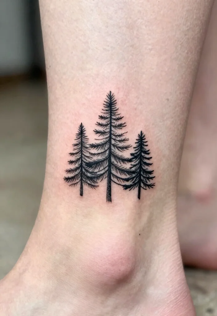 10 Small Pine Tree Tattoo Ideas Minimal And Meaningful 10. Minimalist Pine Tree Cluster 0
