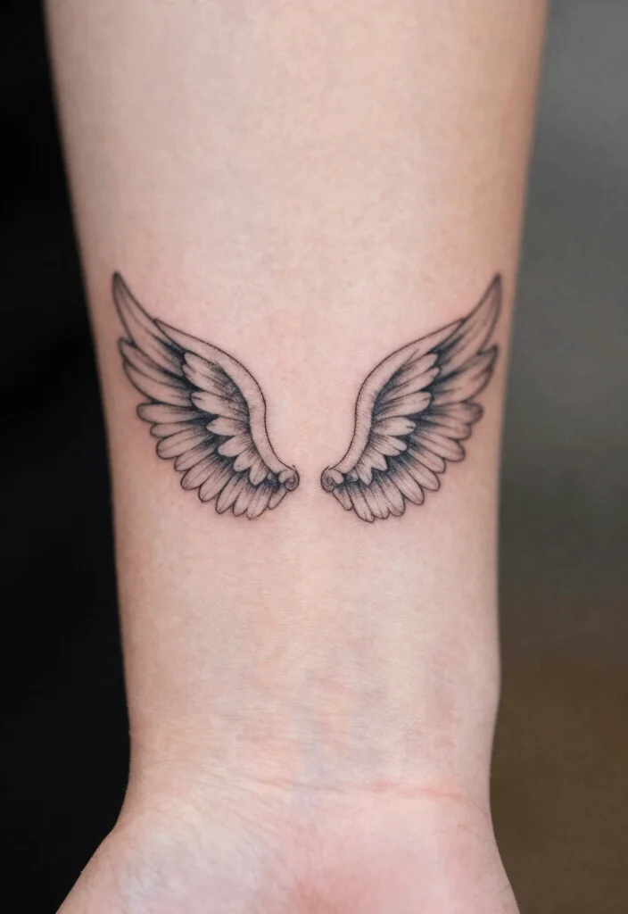 12 Angel Wing Tattoo Ideas on the Arm Elegant and Bold 11. Small Angel Wing Tattoos 0