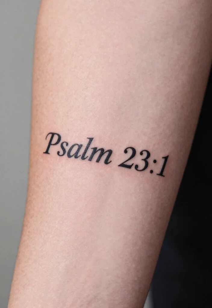 12 Bible Verse Forearm Tattoo Ideas Clean And Inspirational 3. Psalm 231 My Shepherd 0