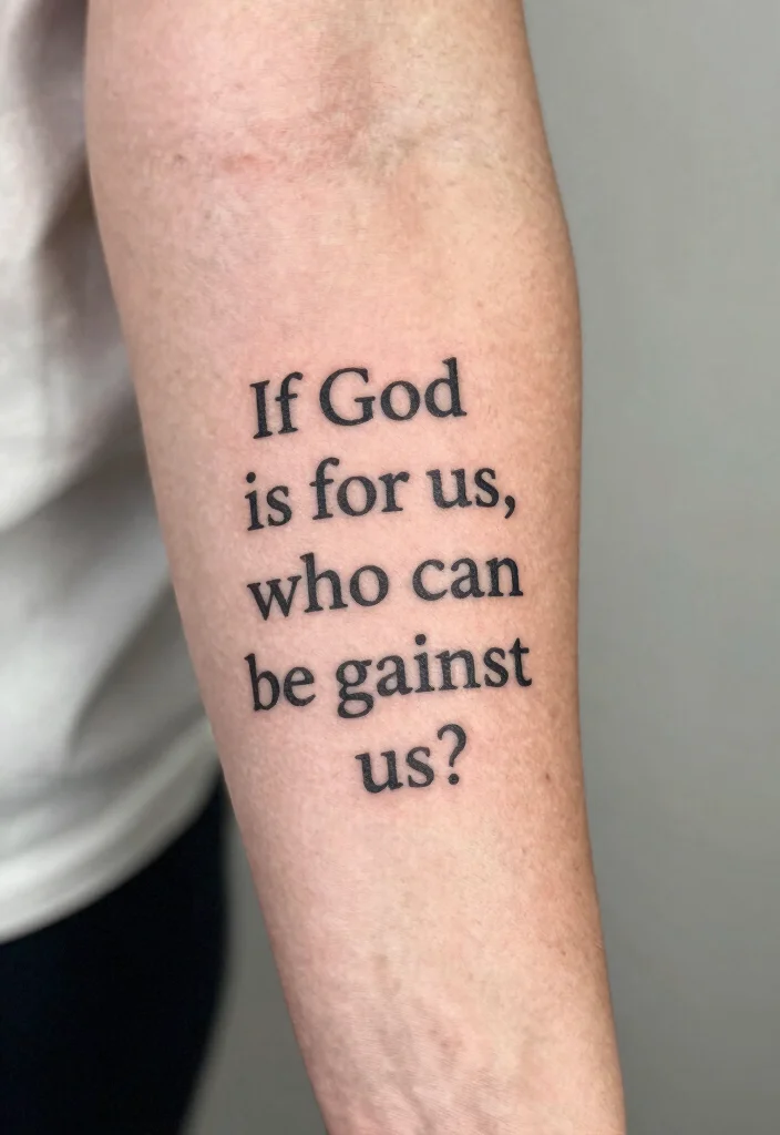 12 Bible Verse Forearm Tattoo Ideas Clean And Inspirational 6. Romans 831 If God is for Us 0